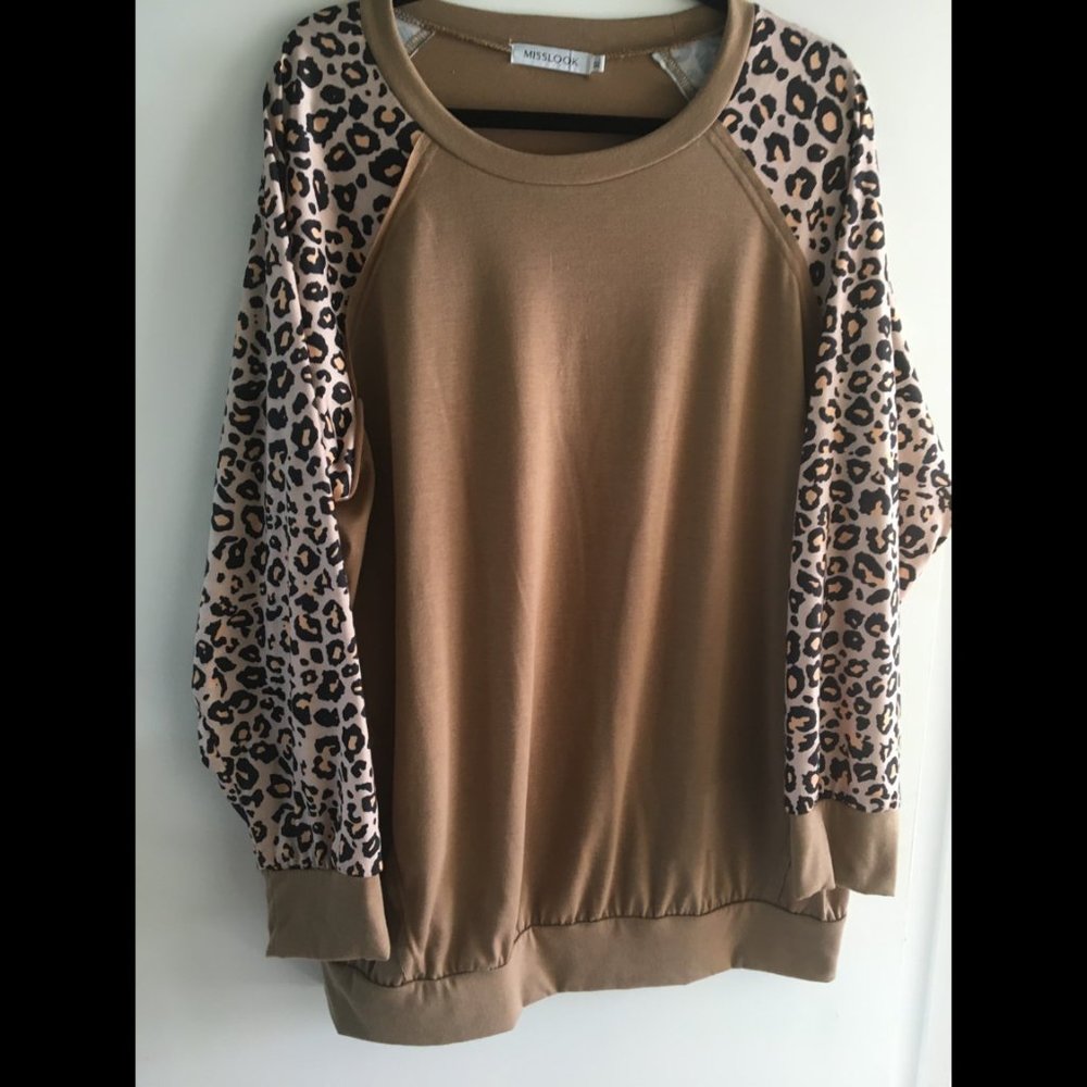 MISSLOOK Leopard Long Sleeve Shirt / Sweater